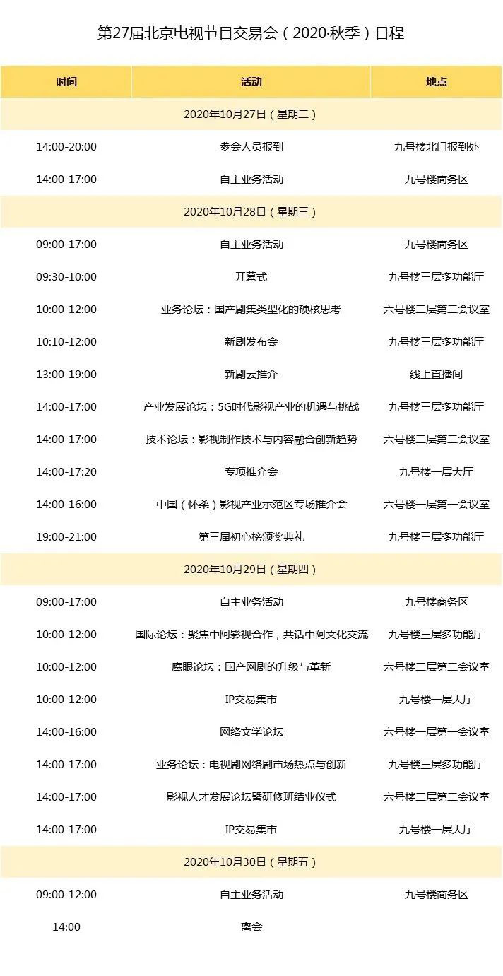 开云体育 开云官网2020北京电视节目交易会27日开幕（附日程表、联系方式）(图2)